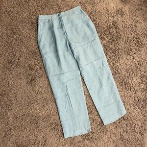 Josephine Chaus Aqua Blue Linen Blend Pants Size 10
